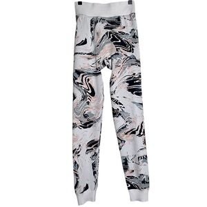 Sweaty Betty Gray and Pink Patterned Base Layer Leggings